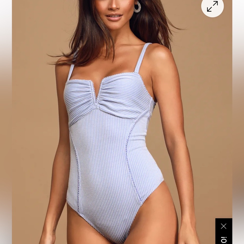 Lulu's Light Blue Ribbed Bodysuit